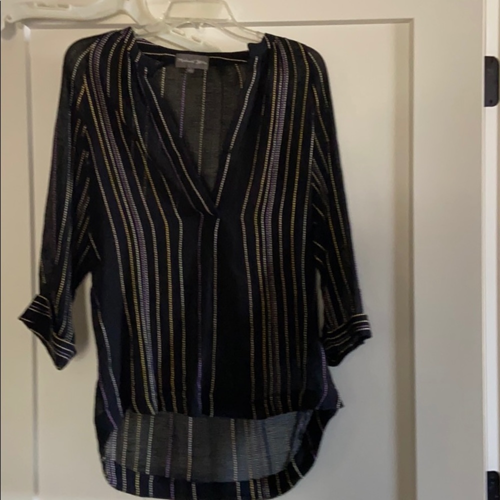 Michael Stars Embroidered Hi Low Blouse S